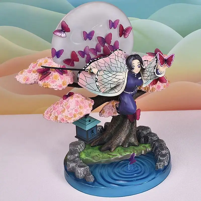 31 cm Demon Slayer: Kimetsu Geen Yaiba Figuur Kochou Shinobu Anime Collectible Model Desktop Decoraties Vakantie Geschenken Kinderen Speelgoed