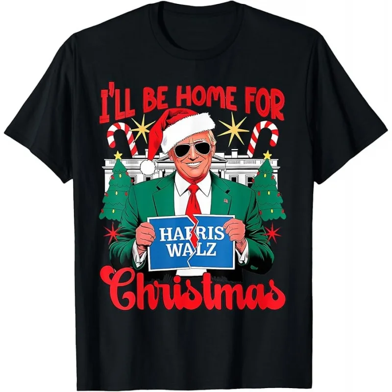 

Trump Funny Xmas I'll Be Home For Christmas Santa T-Shirt