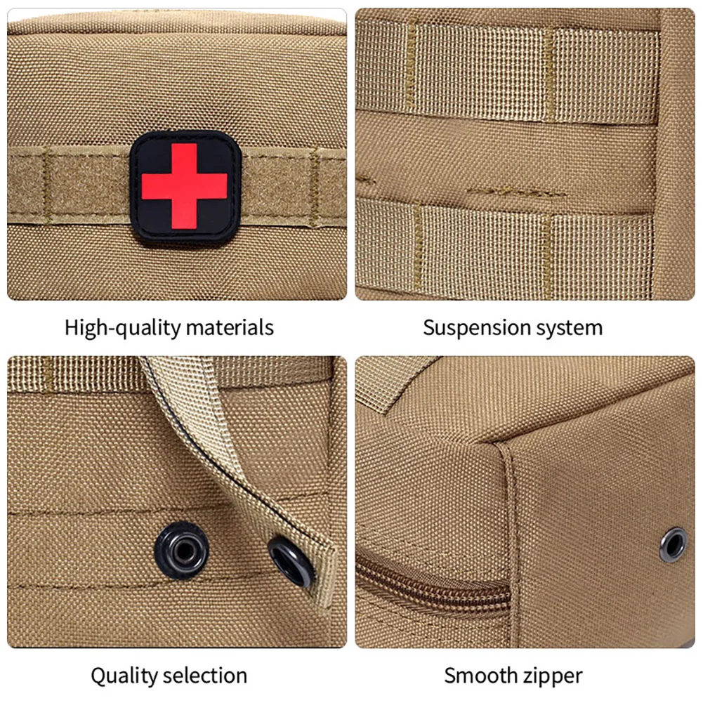 Outdoor Tactical Multifunctional Waistpack MOLLE Medical Emergency Kit Portable Survival Kit Accessory Pouch Camo Training Bag