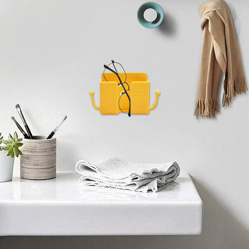 Supporto per telefono con montaggio a parete con ganci supporto da parete autoadesivo telefoni cellulari e accessori telefono con staffa per cellulare multifunzionale