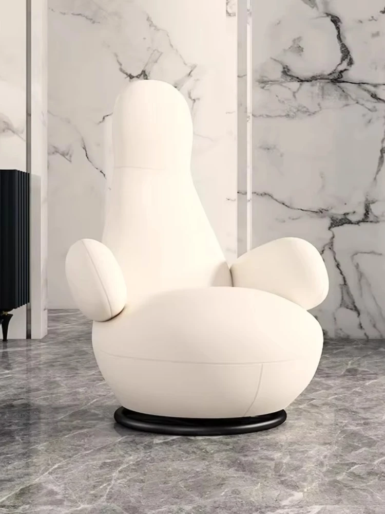 Cream Bean Bag Sofa Modern Luxury Home Living Room Leisure Chair Rotatable
