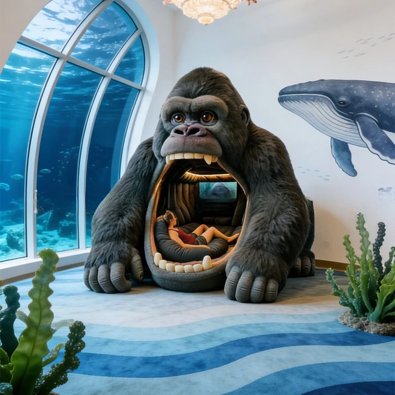 Riesiges King Kong Gorilla Sofa Höhlensitz Heimkino-Kabine Immersiver Filmkino-Erlebnisraum