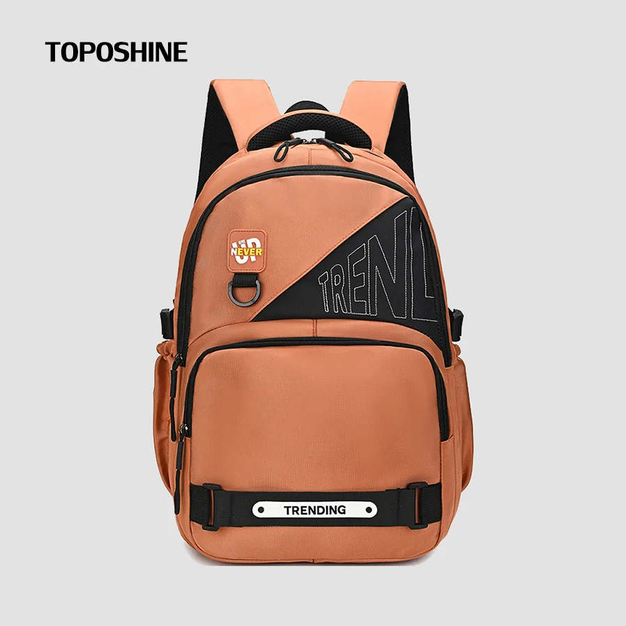 

Toposhine Trendy Color Block Backpack for Teenagers Durable Casual Day Pack Ideal for School Travel Daily Use Outdoor Rucksack