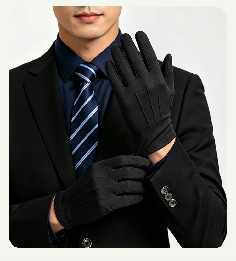 Sommerliche weiße Spandex-Handschuhe mit drei Fasern für Damen und Herren, kurz und dünn, atmungsaktiv, für Zeremonien, Kommando, Moderation, Fahren – Detail 10
