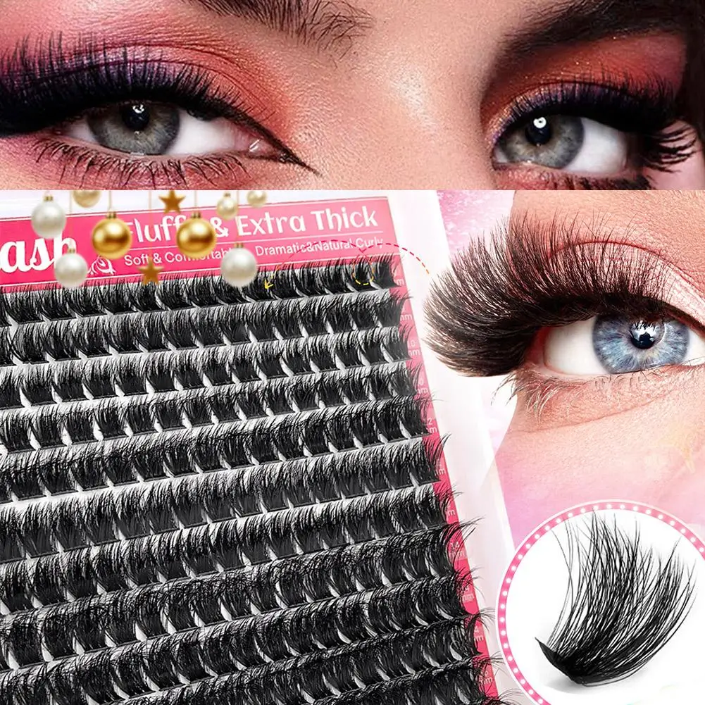 100D faux cils D Curl Extensions naturelles à simplecluster maquillage cils épais outil grande capacité cils classiques J5L6