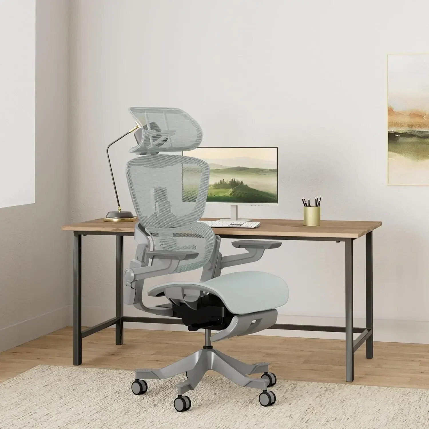 

superior quality Ergonomic Office Chair with Footrest - Home Office Desk Chair with Lumbar Support, Mesh Office Chair