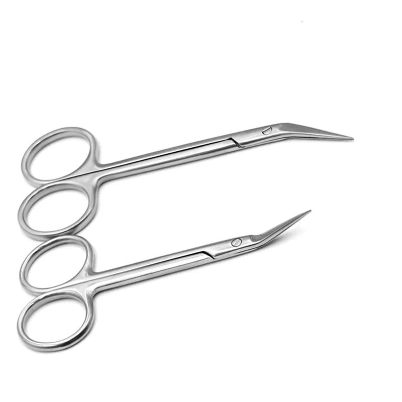 Plastic Surgery Stainless Steel Wow Mouth Scissors Nasal Septum 45 Degree Scissors Gold Handle Bird Beak Scissors