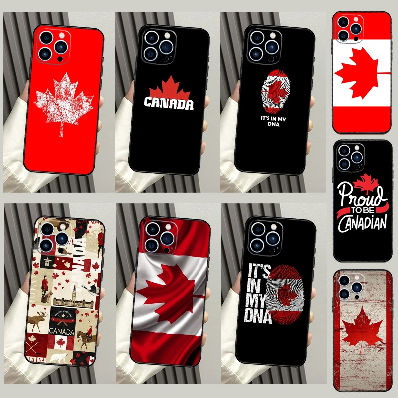 Canada Canadian Flag Case For iPhone 16 15 14 Pro Max 11 Pro Max 12 13 Mini X XR XS Max Plus Phone Cover