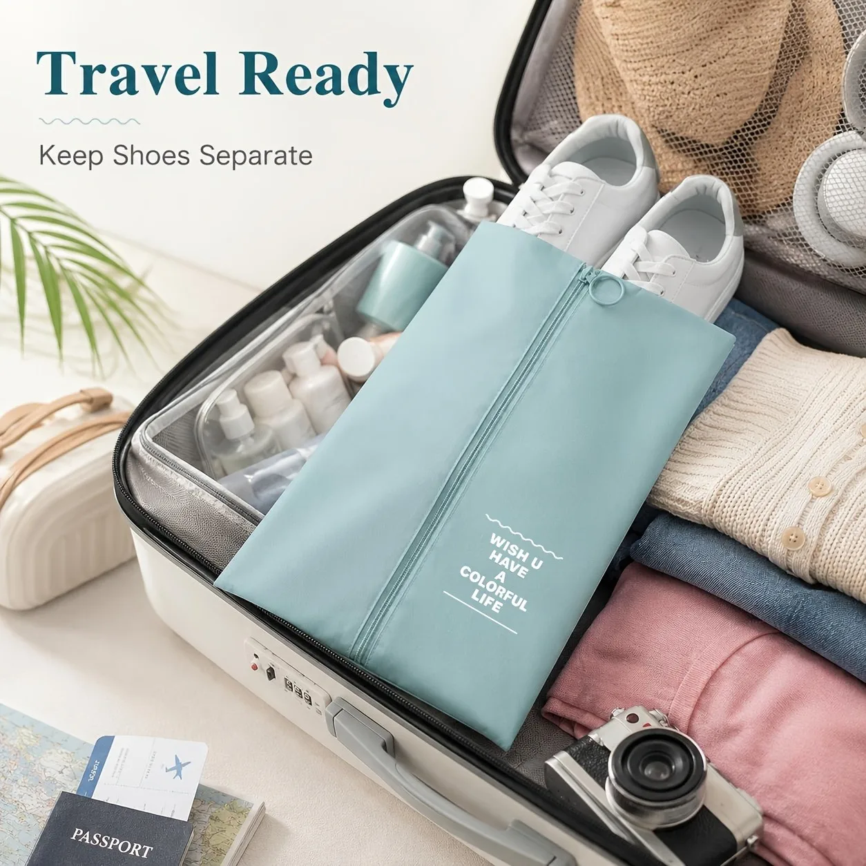 2 pieces of travel shoe storage bags in random colors, suitable for gym, luggage, and sports shoes. Multi-functional storage bag