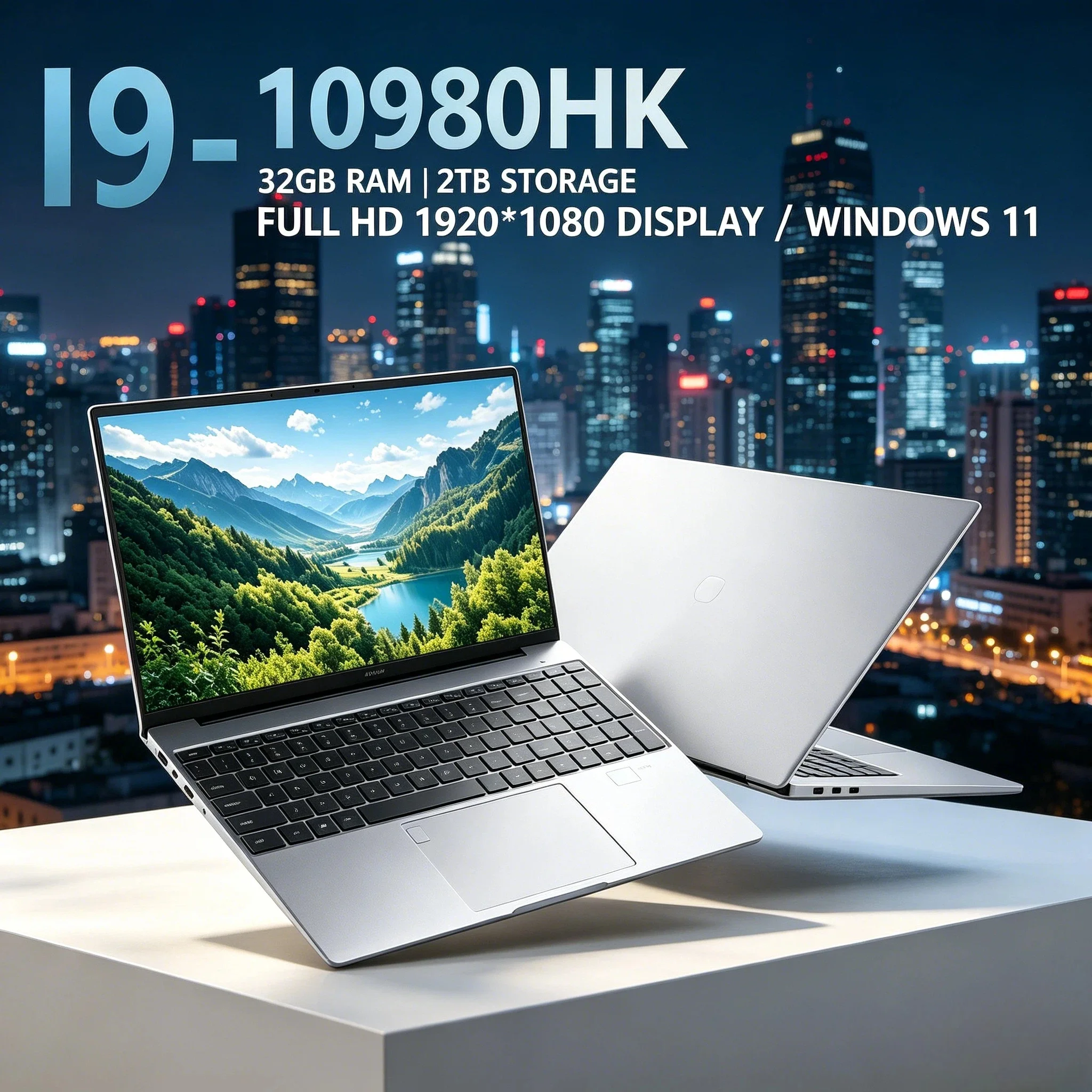 

15.6 Inch Laptop Intel Core i9 10980HK Windows 11 Pro 32GB DDR4 M.2 2TB SSD Ultrabook Computer Fingerprint Unlock WIFI Max