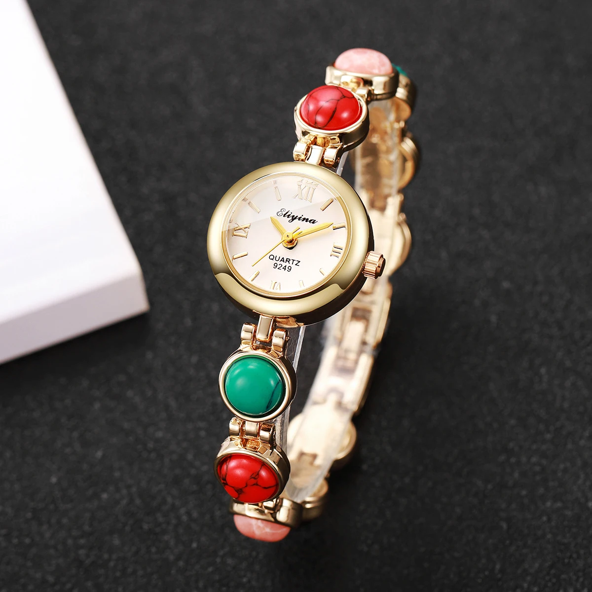 

Elegant Beads Strap Women Watches Fashion Roma Dial Ladies Quartz Wristwatch Reloj Mujer Girls Clock Gift(Without Box)