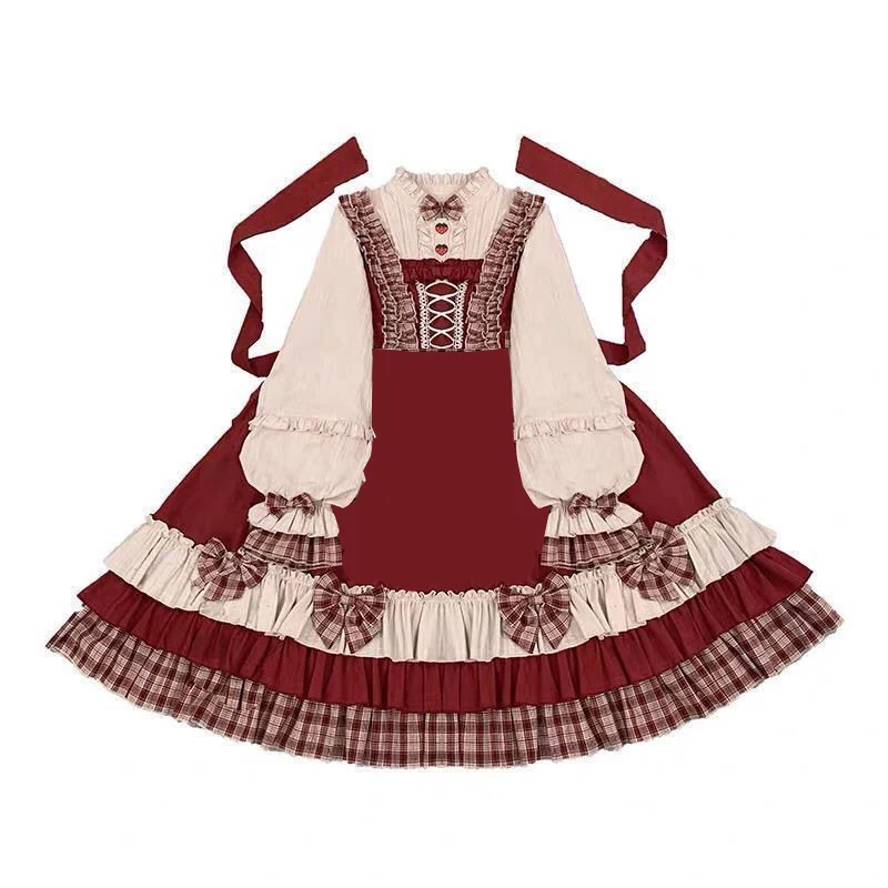 Vestido de talla grande 4XL 130KG de otoño Lolita para mujer, vestido de princesa dulce de cintura alta de manga larga, Vestidos informales