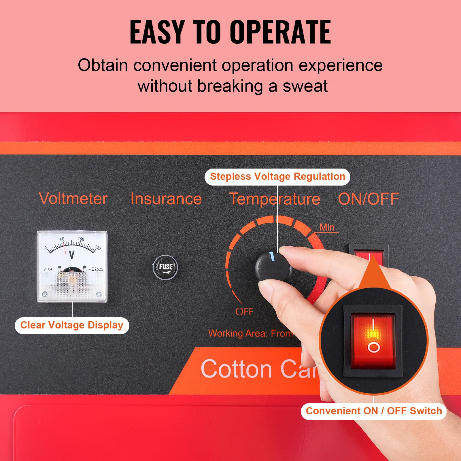 SucceBuy Electric Cotton Candy Machine 1000W Candy Floss Maker Commercial Cotton Candy Machine with Cover  for Kids Birthday