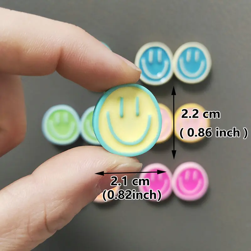 6/12 Pcs Mixed Colors Smiling Face Expression Refrigerator Magnets Home Whiteboard Smile Fridge Decoration Photo Message Board