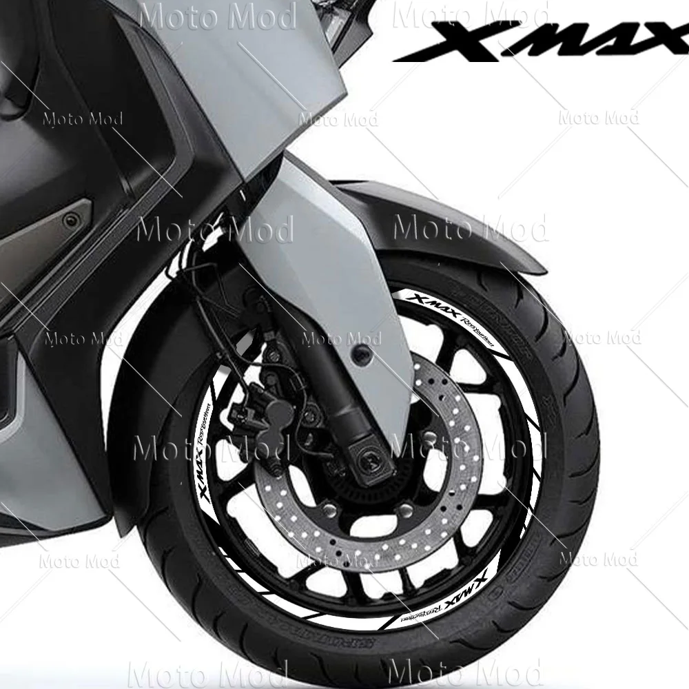 Etiqueta reflexiva da roda da motocicleta, Decal aro, Hub Stripe Tape, Acessórios para Yamaha XMAX 300, Xmax 250, Xmax 125