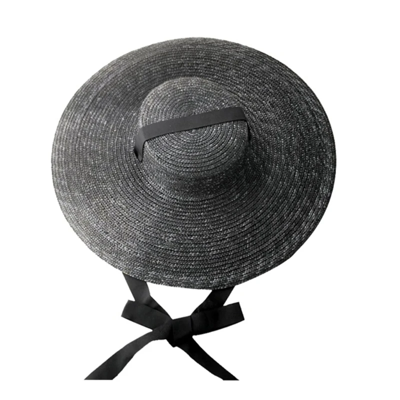 

Woman Vacation Straw Weaving Hat Travel Foldable Brim Oversize Brim Anti-Uv Hat