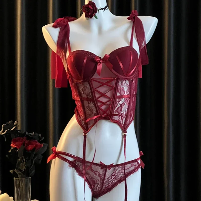 

Женское сексуальное нижнее белье-корсет Sweet Lolita с подушечками на груди, бюстгальтер и короткий комплект нижнего белья, бюстгальтеры пуш-ап, одежда для сна с маленькой грудью, ночная рубашка