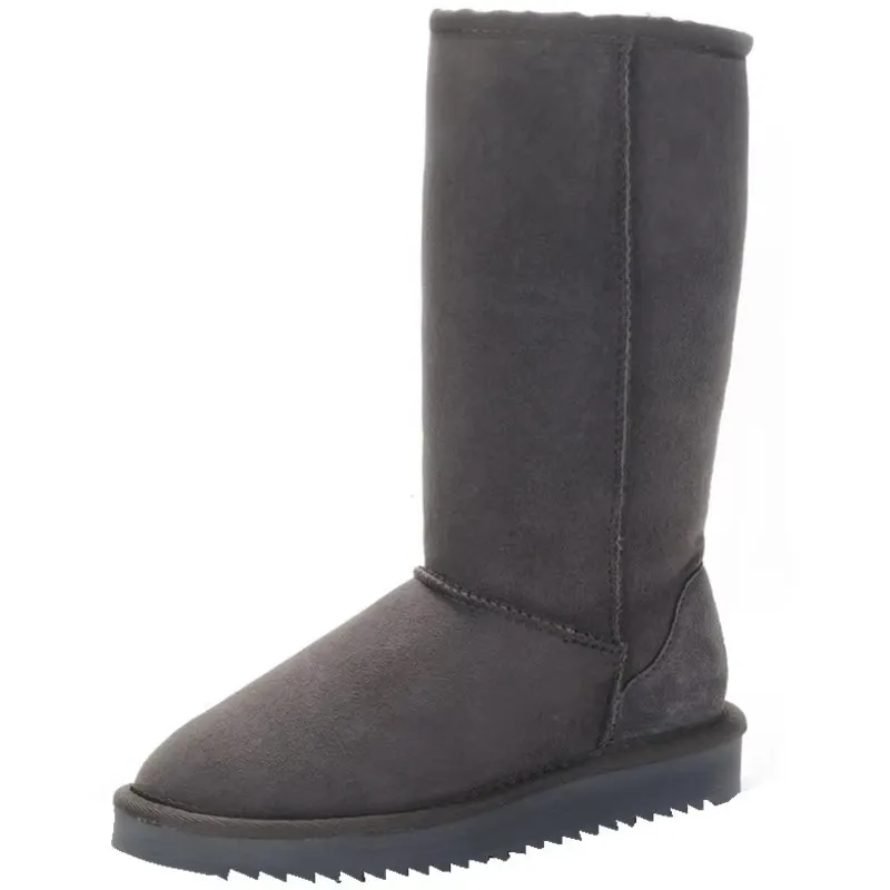 Hot Sale 2025 Womens\'s Boots Genuine Sheepskin High Boots Woman Snow Boots Natural Fur Shoes Woman Leather Snow Boots