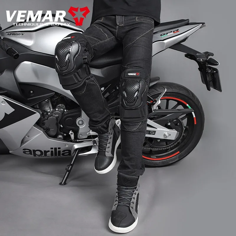 

Short Motorcycle Knee Pads 2PCS Set Lightweight Convenient Breathable Anti-Fall Protective Leg Guards for Motocross Cycling