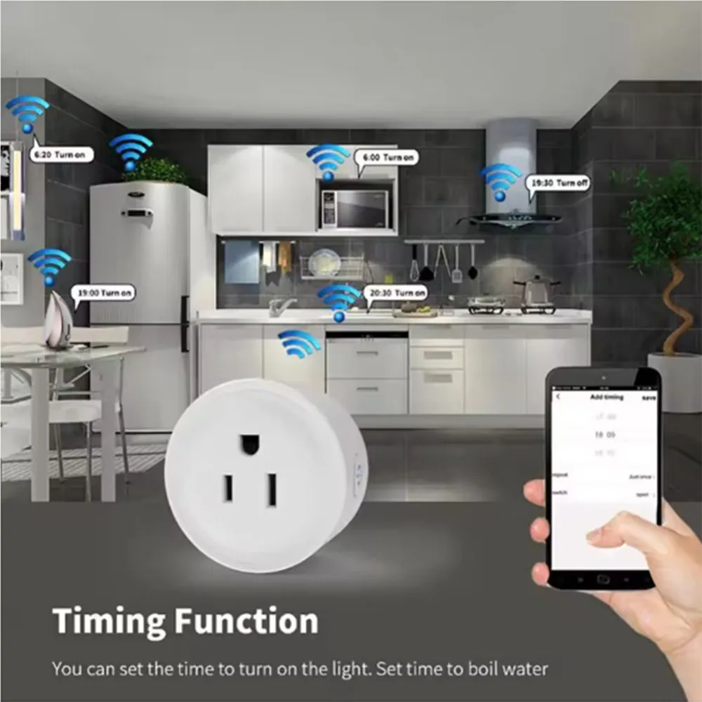100-240V Wifi Smart Plug UNS Standard Wireless Outlet 10A APP Remote Voice Control Timing Schalter Unterstützung alexa Google Assistent