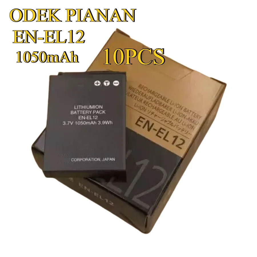 10 pièces EN-EL12 1050mAh Li-ion batterie pour Nikon Coolpix S3100 S3300 S4300 S5300 S6300 appareils photo numériques-remplacement haute capacité