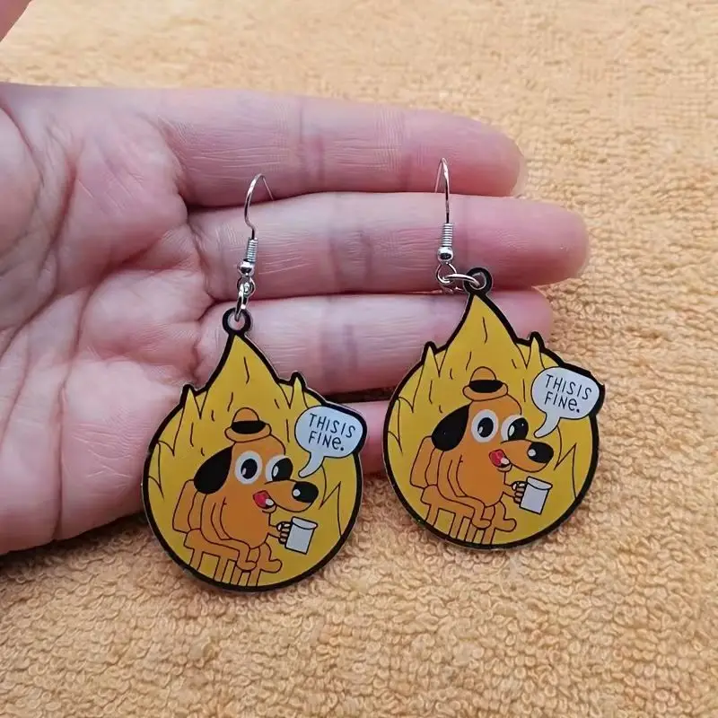 10pcs acrylic cartoon dog earrings, women's earrings, the best choice for gifts