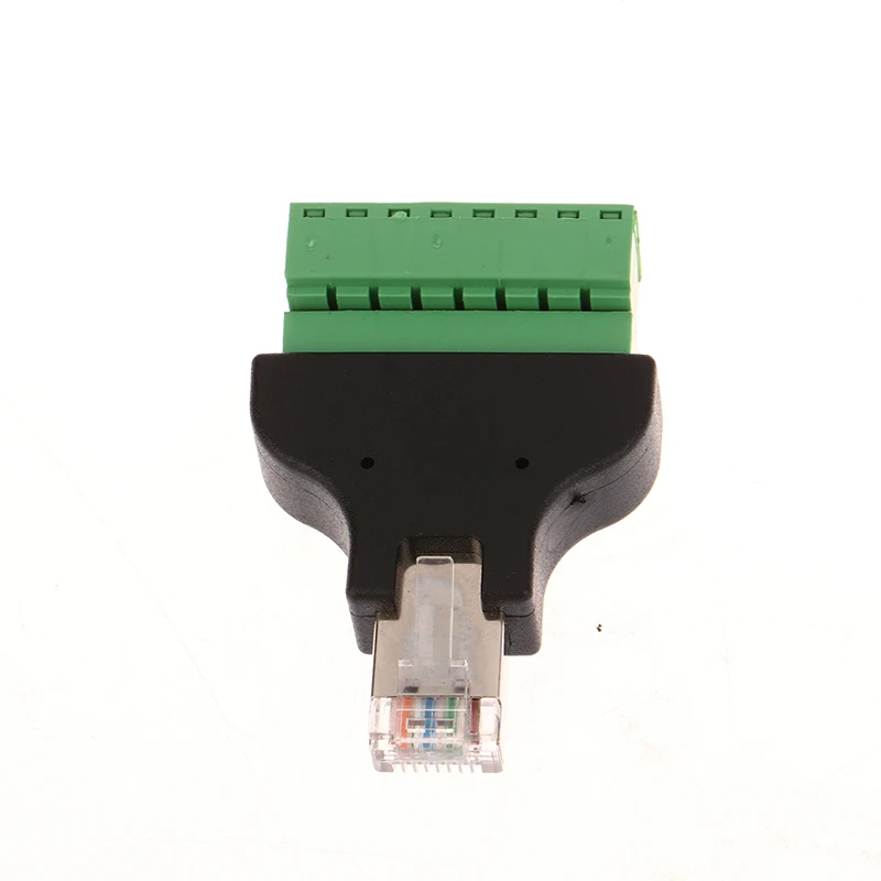 Computerbezogene Verbindung und Steckverbinder, RJ45-Buchse auf Schraubklemmen, 8-poliger Stecker, Ethernet-Kabel-Extender-Adapter