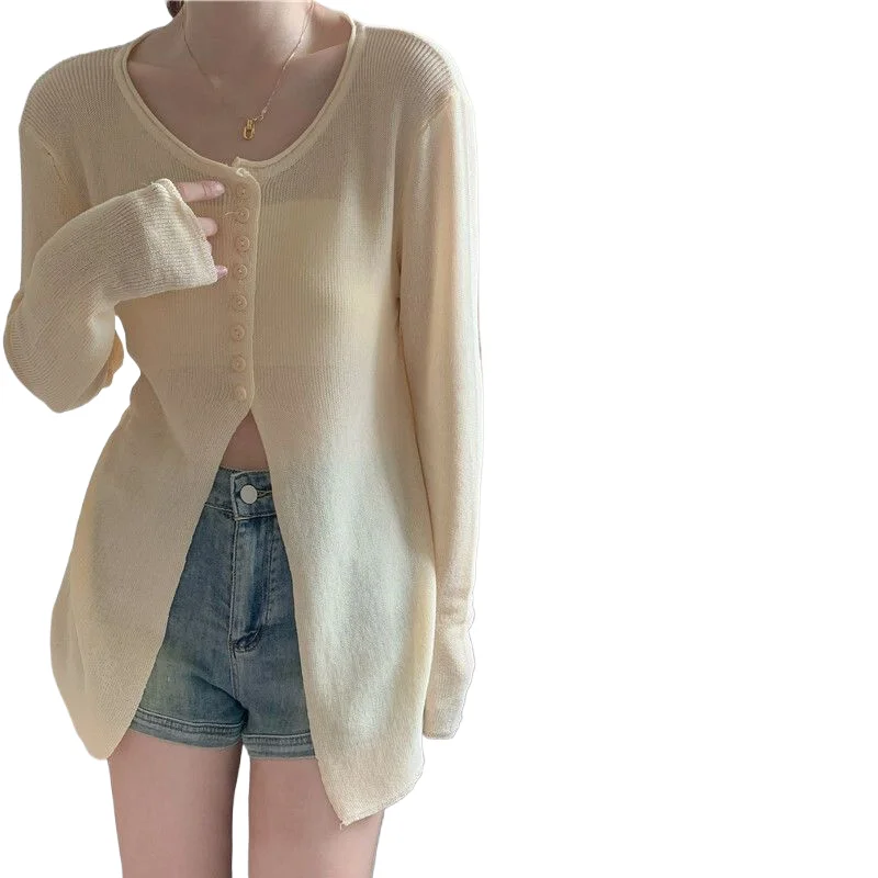

Temperament Versatile Sunscreen Sweater Women's Niche Long-sleeved Thin Summer Top