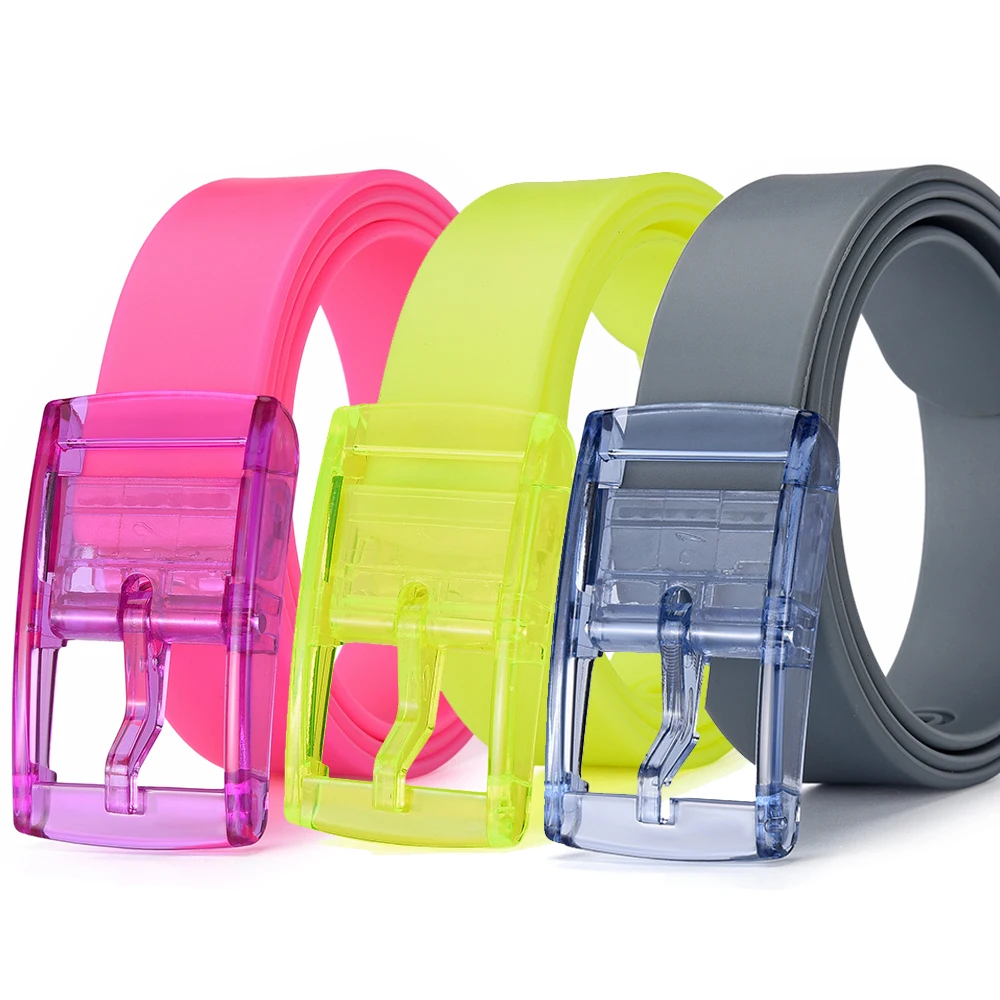 

Fashionable Candy Color Silicone Belt Universal Pin Buckle With Jeans And Casual Pants High-quality Women's Belt
