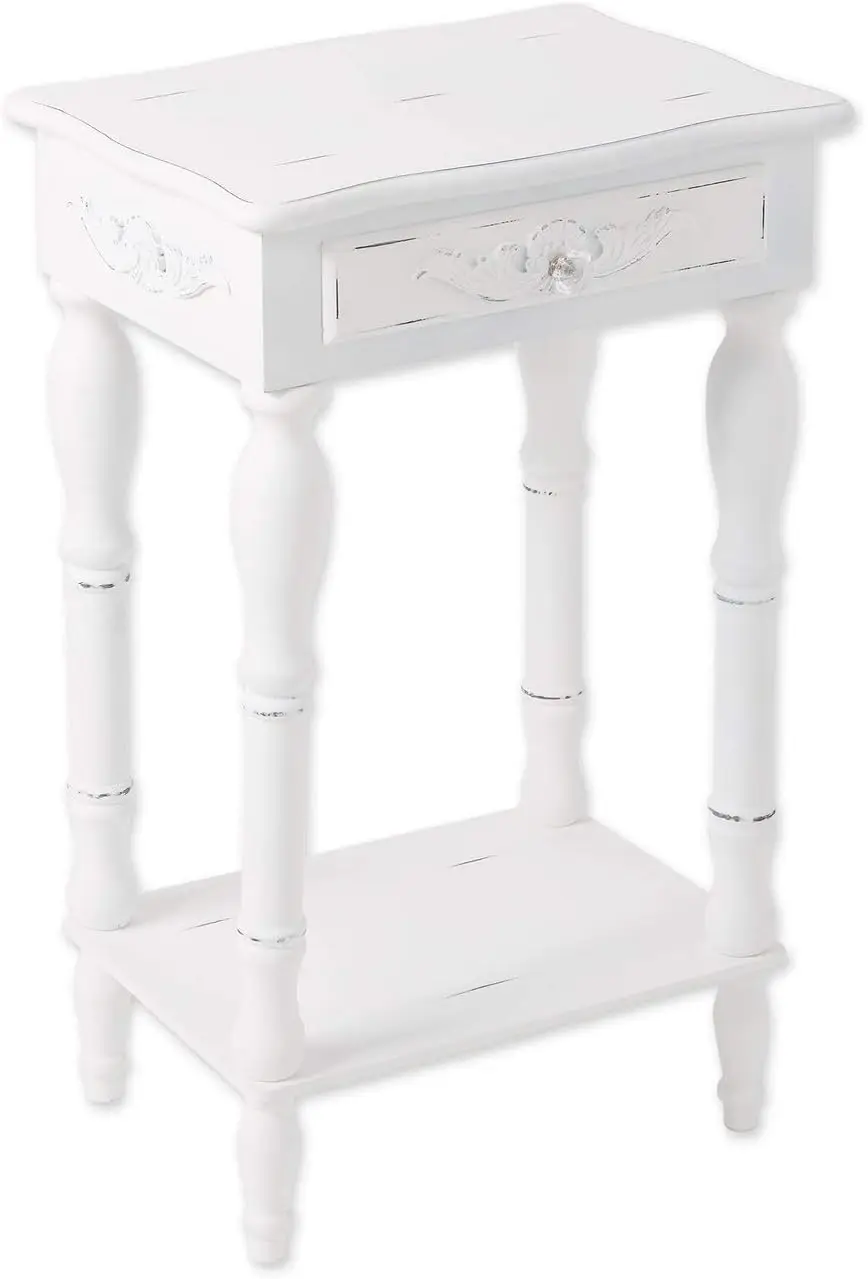 

Creations Carved Wood Shabby Top White Side Night End Table Chic Modern accent chair Chair pink Stool chair Gray dining chairs