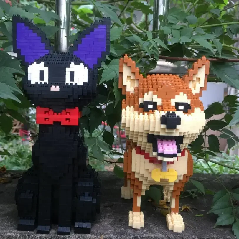 Mini décennie s de Construction en Plastique pour Fille, Briques de Chien Shiba Inu Mignon, Jouets, Bouledogue, Dessin Animé, JIJI, Chat, Figurines de Vente aux enchères, Cadeaux