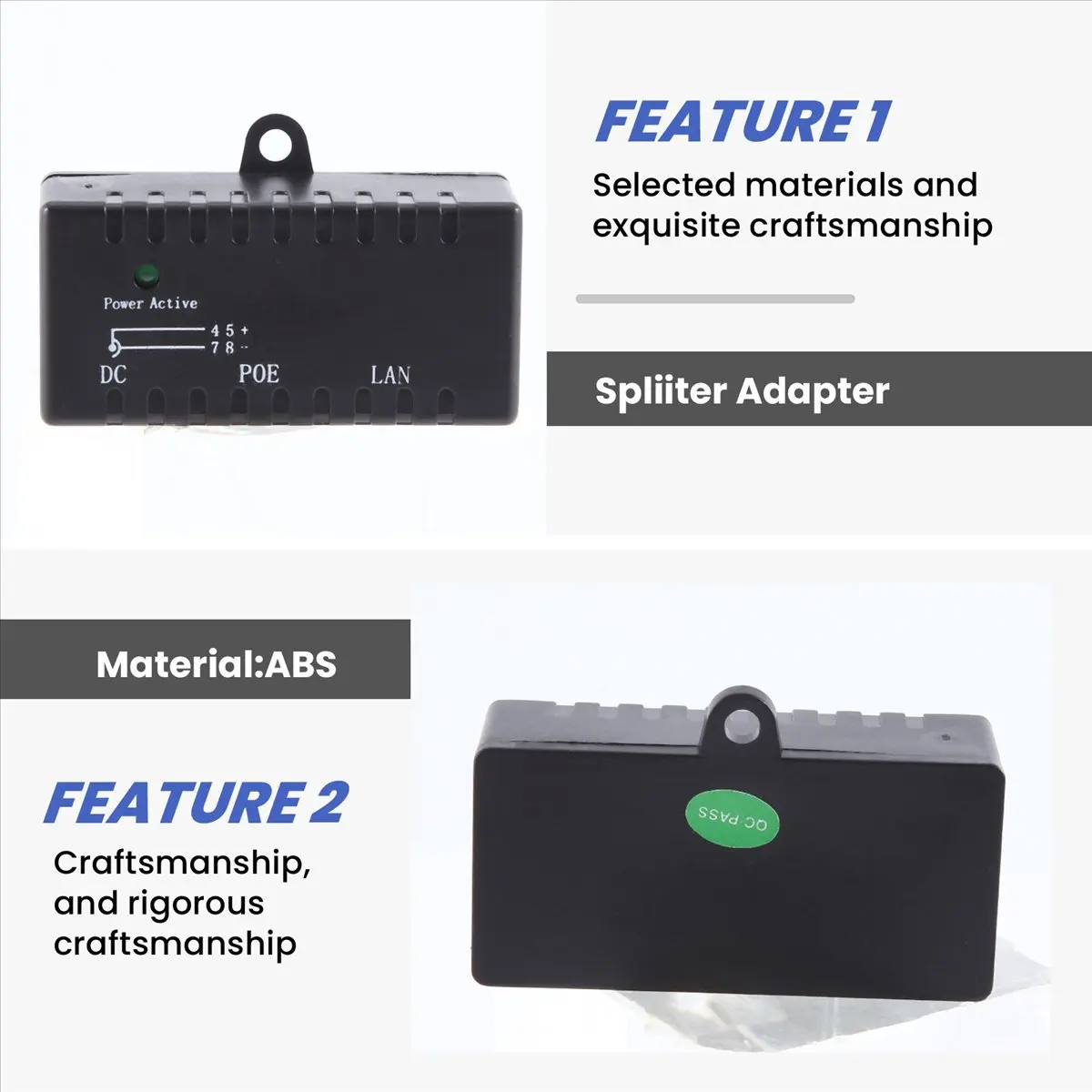 A40I Poe Splitter Poe Injector Rj45 Dc 5.5Mm x 2.1Mm Input Passive Poe Injector Splitter Adapter Connector For Ip Network Camera