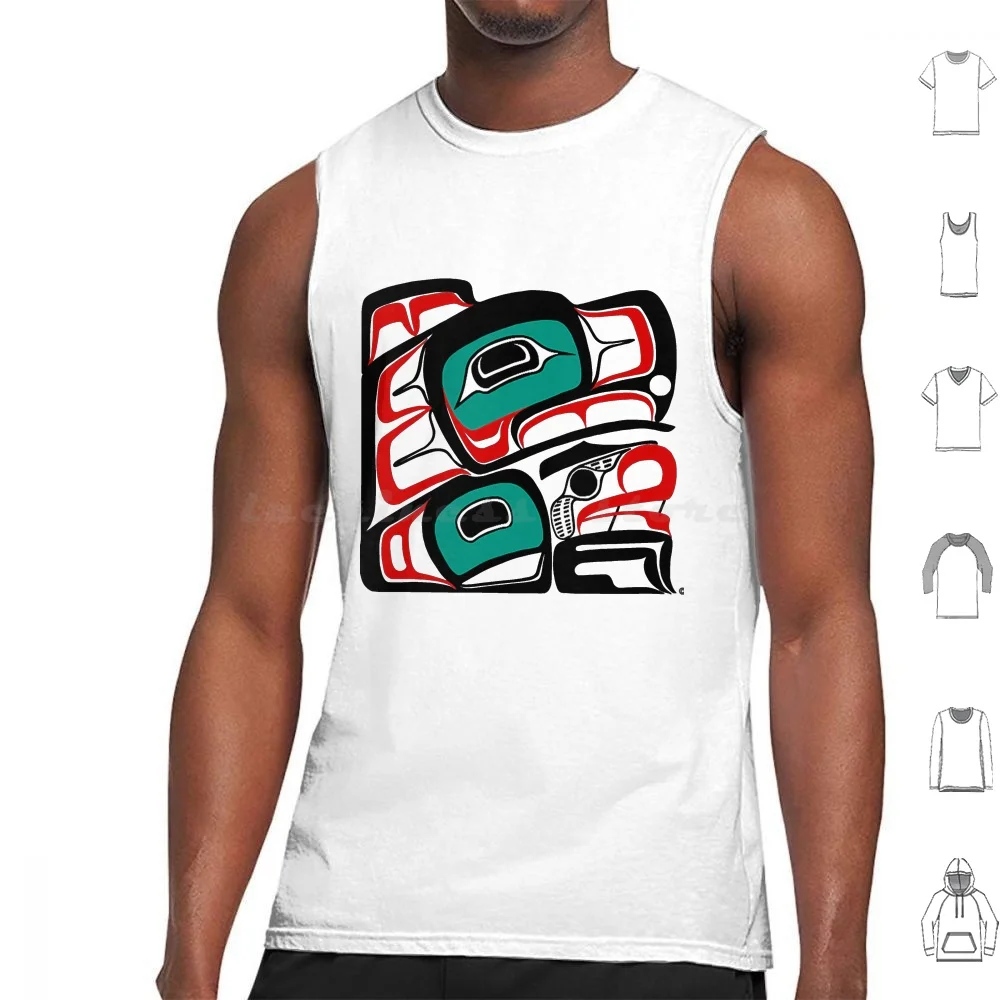 Cultural Eagle Of Northwest Coast Formline Design Artwork Tank Tops Print Cotton Cultural Eagle Of Northwest Coast