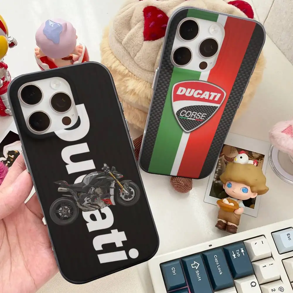 

Motorcycle Racing D-Ducati Phone Case For IPhone 17 16 15 11 12 13 14 Pro Max Soft Corrugated Silicone Cover Case