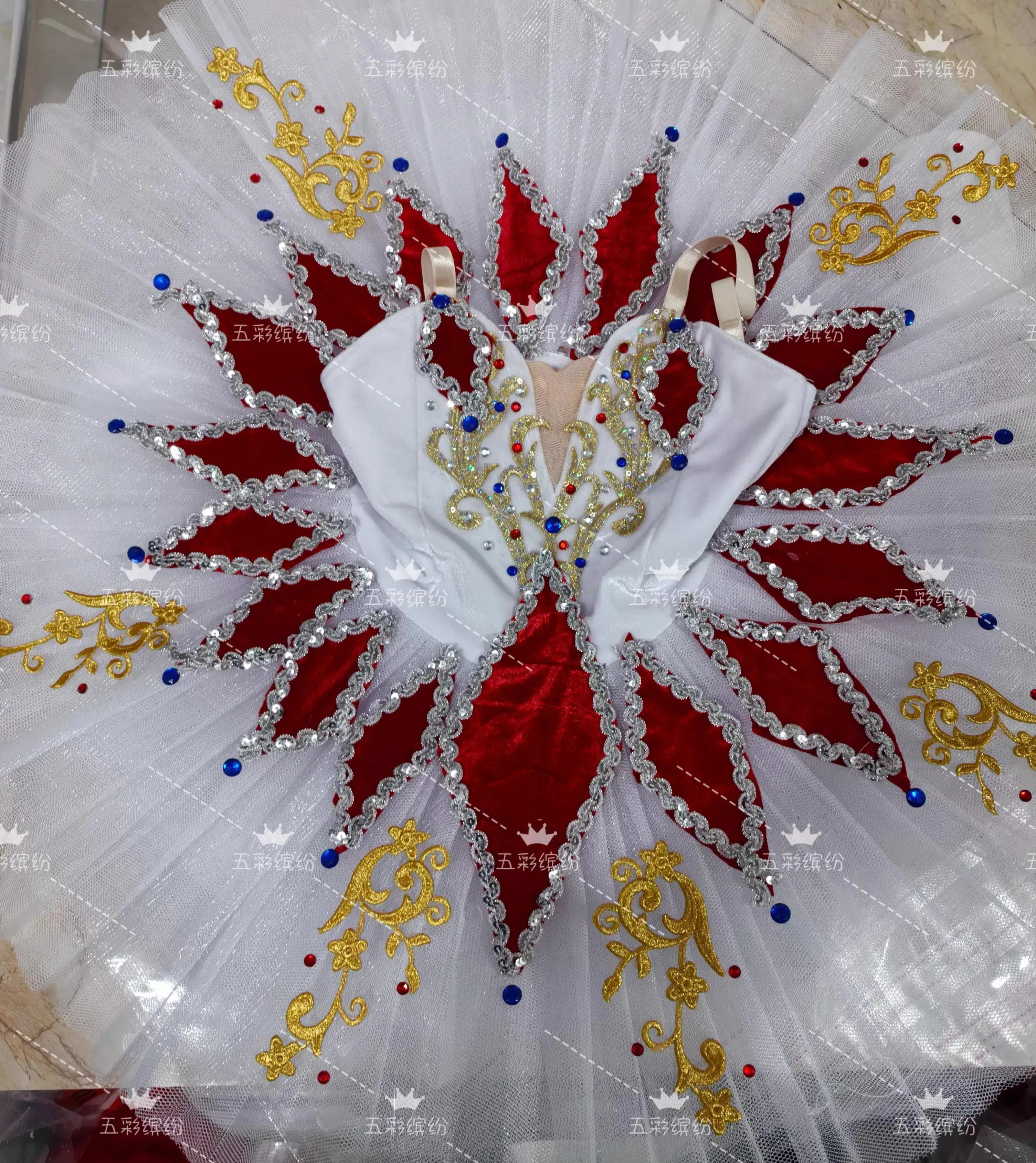 تنورة باليه للأطفال من جوكر، أزياء باليه توتو احترافية، فستان مسابقة المهرج الأبيض والأزرق، تنورة توتو للبالغين