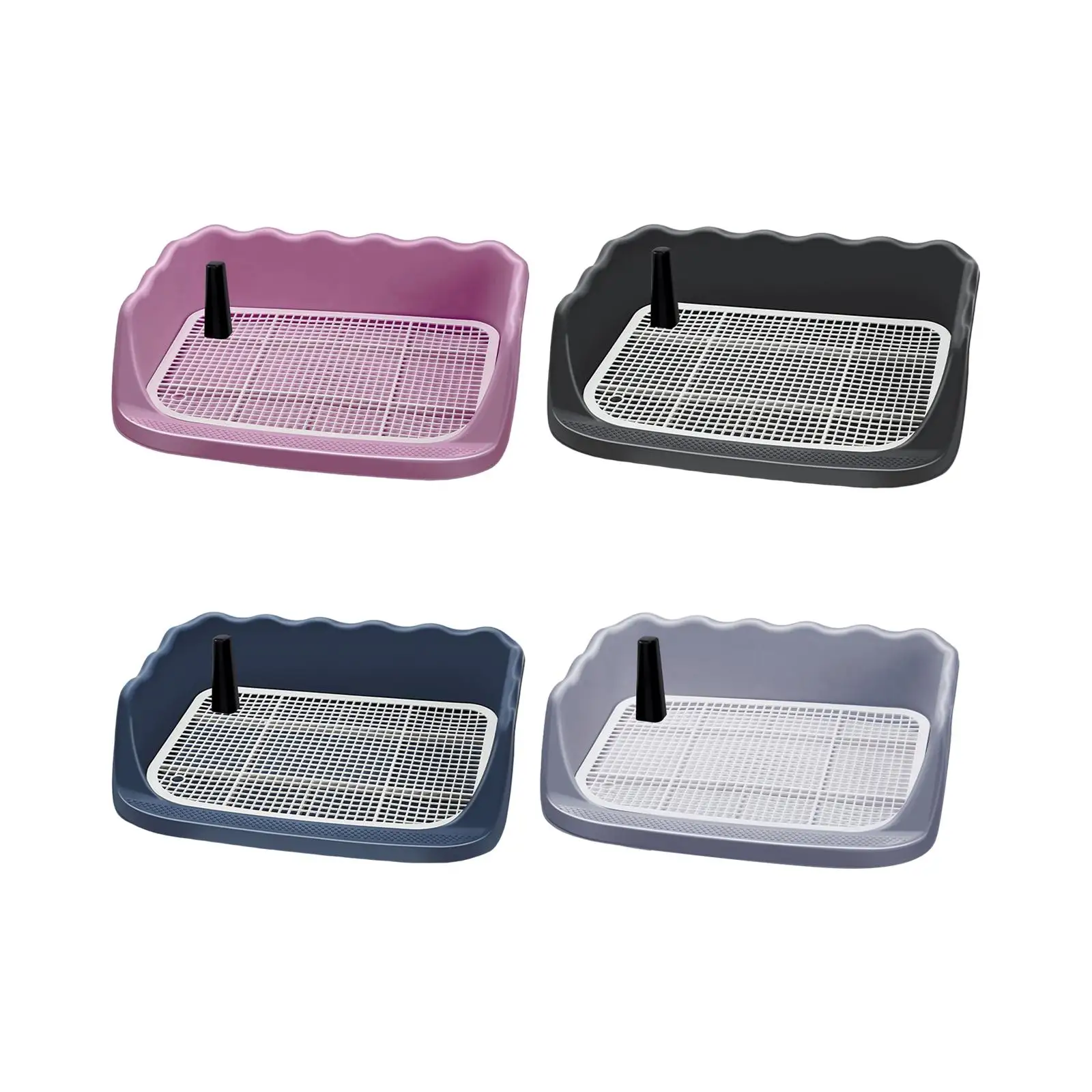 

Dog Toilet with Drain Large with Protection Wall Every Side Indoor Dog Potty Tray Pee Pad Holder for Cats Small and Medium Dogs