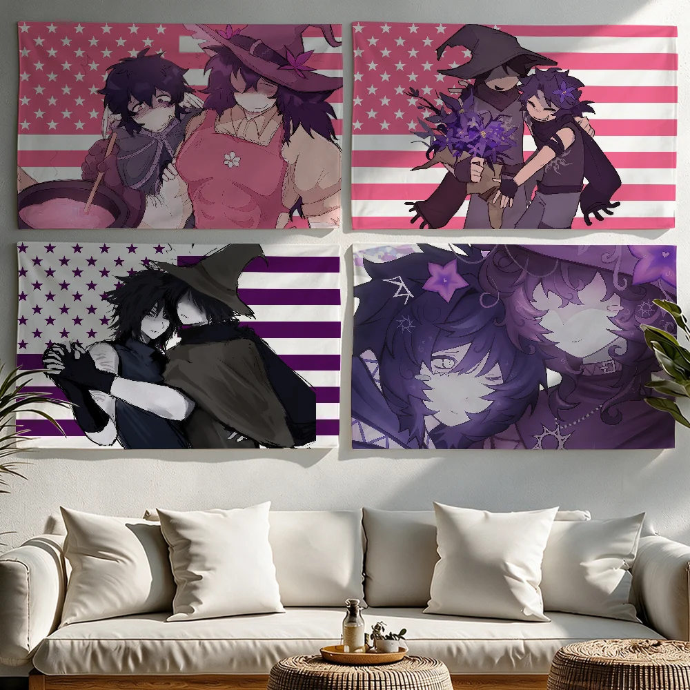 Anime Azure X Two Time flag Tapestries Outdoor Parties Bedrooms Living Rooms Dorm Rooms Wall Decor Banners Gifts