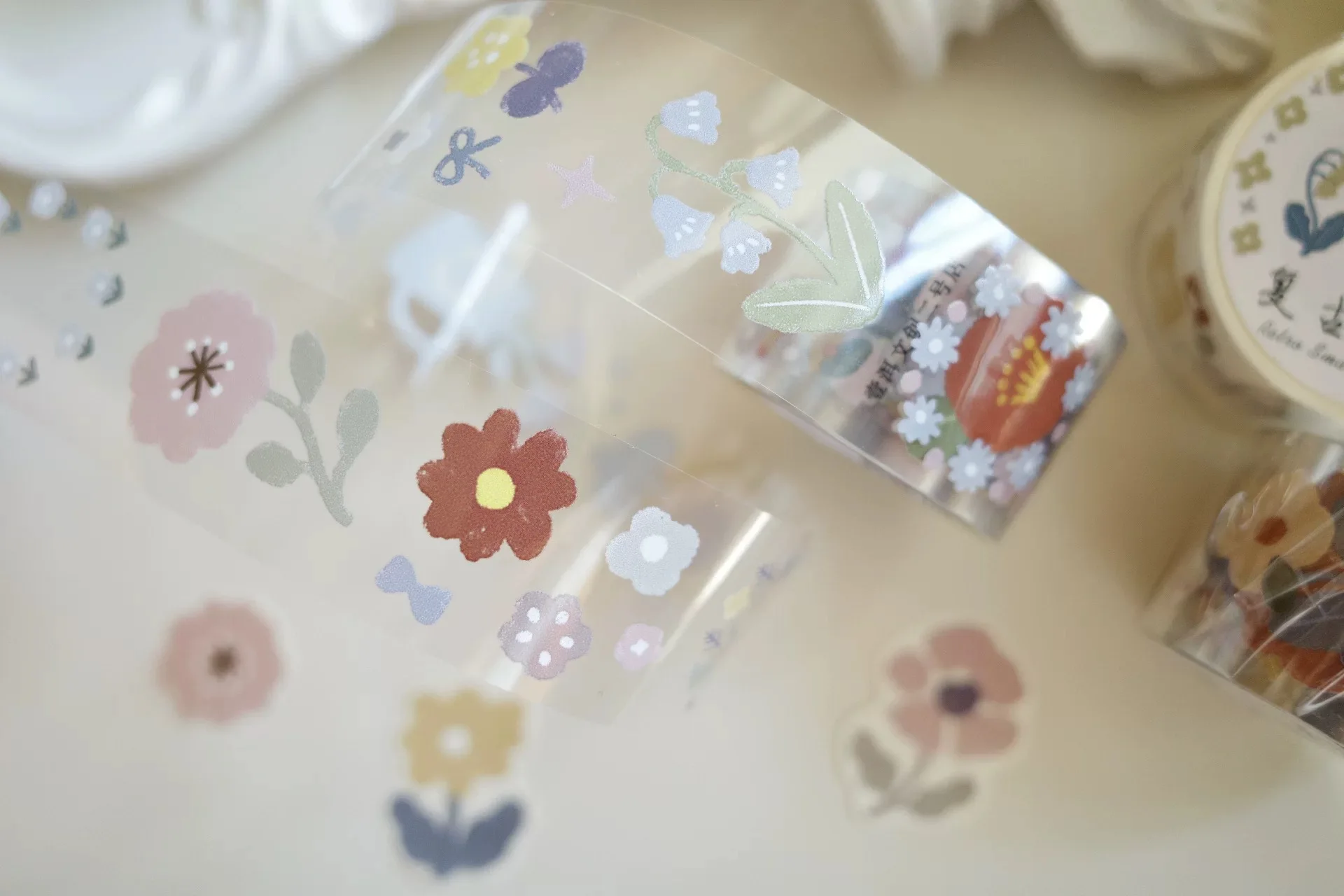 YiEr Studio Vintage Little Flower Washi PET Tape Planner DIY Card Making Scrapbooking Plan Decorative Sticker