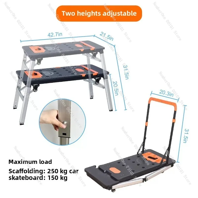 Multifunctional workbench trolley scaffolding mobile platform electric bench portable workbench