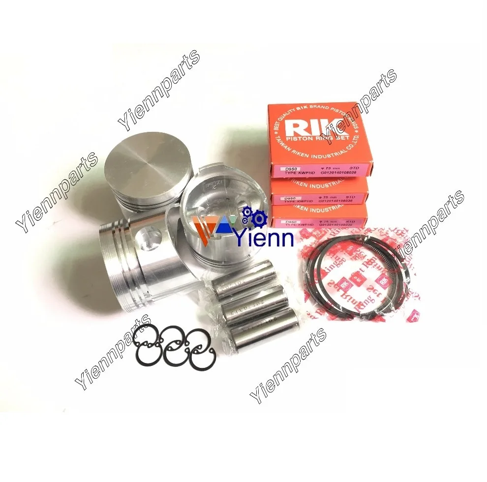 D850 Piston 15956-21110 With Piston Ring 15901-21050 B1550 Tractor B-40 Diesel Engine Repair Parts