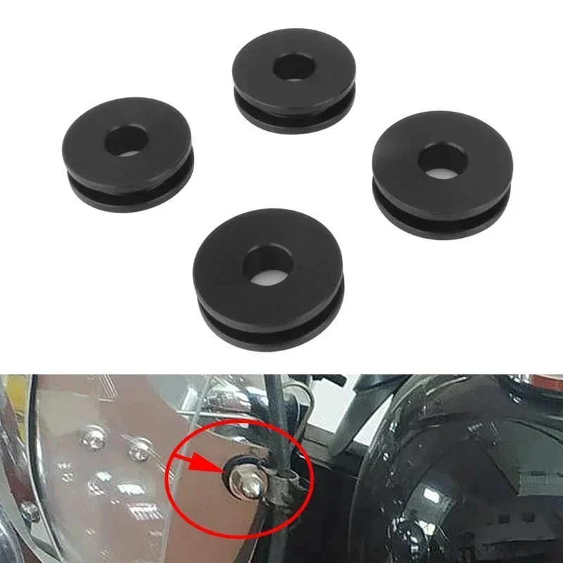 ABS Motorcycle 4 pcs Detachable Windshield Bushing Grommets Windscreen Washer Set For Harley Road King Heritage Softail FLSTC