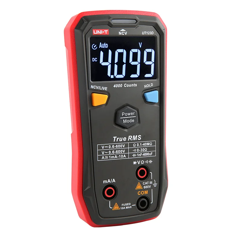 UNI-T UT123D Digital Multimeter Intelligent Automatic Identification AC DC Current Voltage Resistance Capacitance Tester