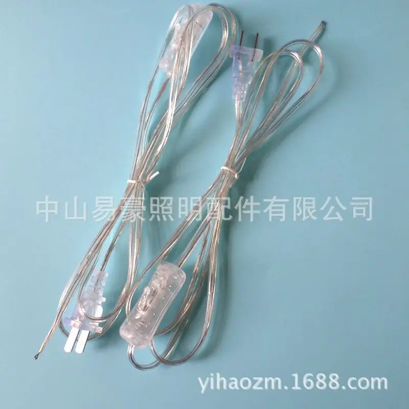 

18m Clear Transparent Lamp Cord Power Cable Switch Convenient Long Light Rope Replacement Lamp Wire Bulb Cord Long Light Rope
