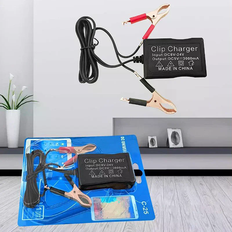 High Performance DC Converter With Battery Clip 5V 3 USB Port DC Power Adapter Buck Charging Module For Phone Tablets
