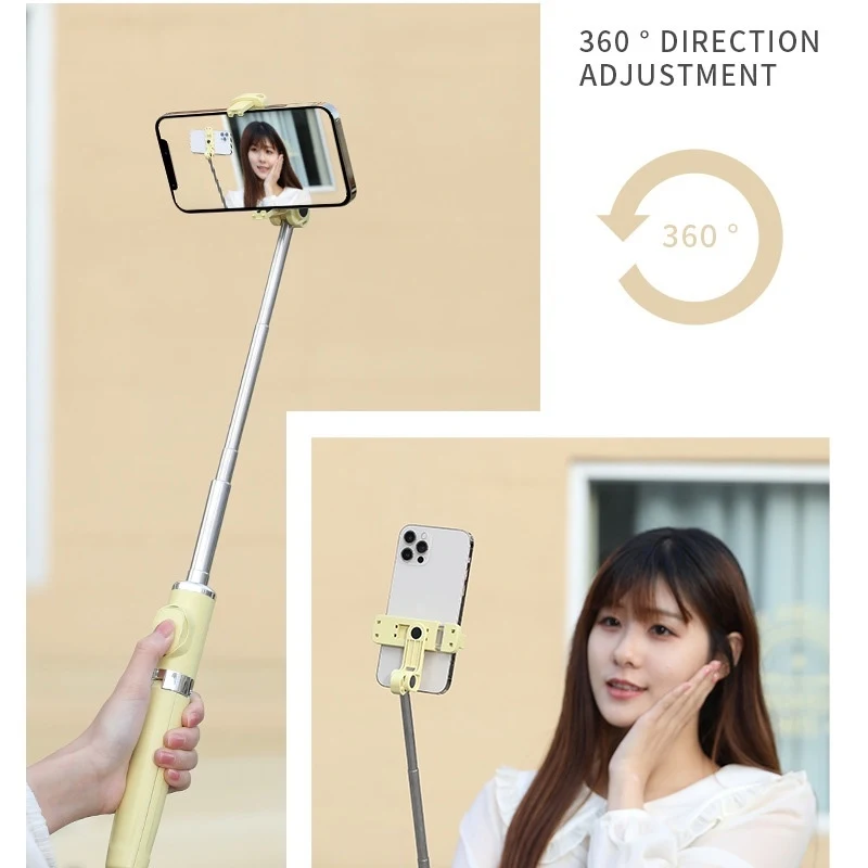 Xiaomi 360 Degree Rotable Selfie Stick Wireless Bluetooth Remote Reinforced Tripod Foldable 3 Colors Rechargeable Fill Light