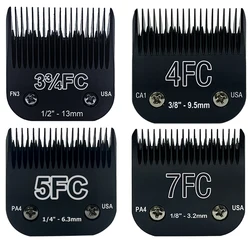 7FC/5FC/4FC/3FC Detachable Pet Dog Grooming Blades of Stainless Steel,Compatible with Andis,Oster A5,Wahl KM10 Series,4 Count