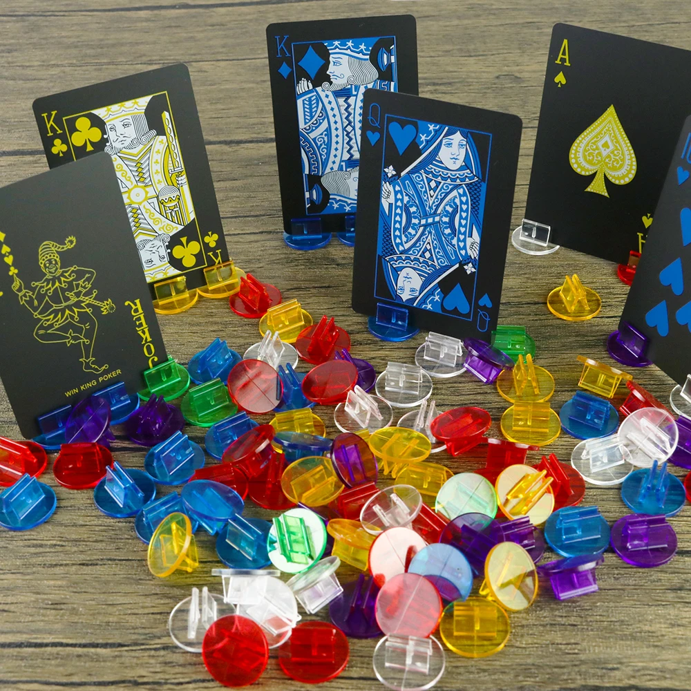 50 Uds tarjetero soportes de tarjetas de plástico translúcido para accesorios de juegos de mesa accesorios fijos