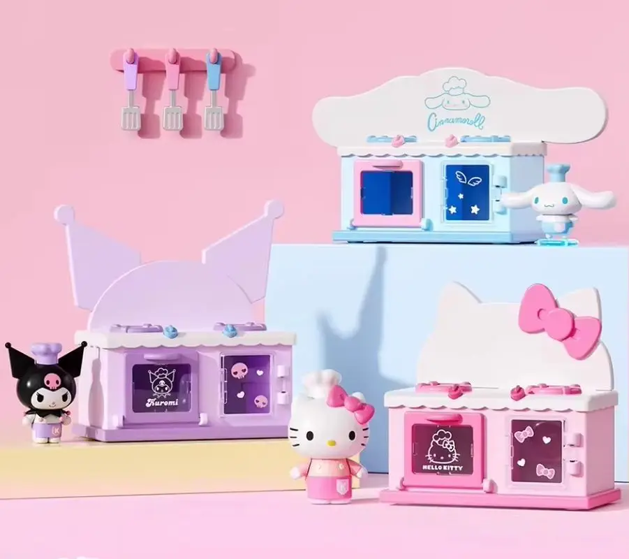 Sanrio All Kitchen Series Blind Box Hello Kitty Kuromi Cinnamoroll Cute Mini Food Toy Playset Exquisite And Interesting Toys view 2