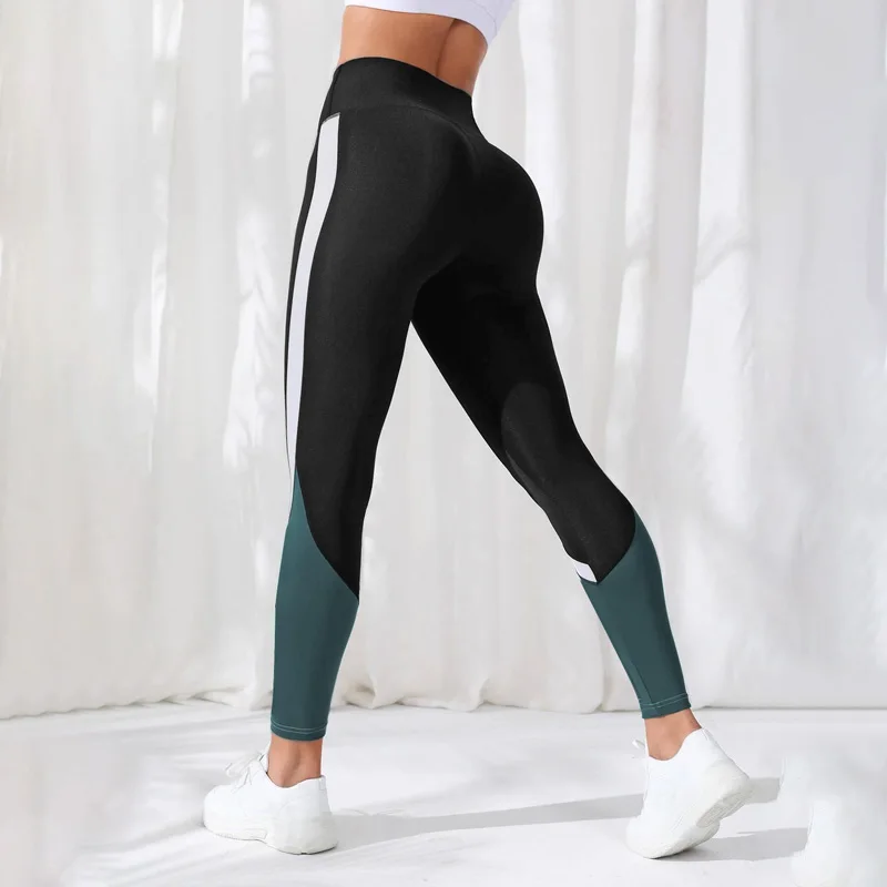 Colorblocked High Waist Yoga Pants Leggings for Women Tummy Control Workout Leggings for Women