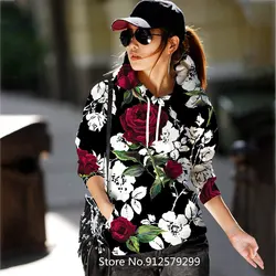 Sudadera con capucha para mujer, jersey con estampado 3D en toda la prenda, Tops informales a la moda, 2022